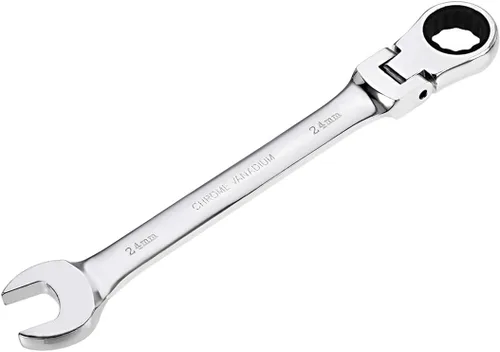 Vista 15 de uxcell Llave combinada de trinquete de cabeza flexible de 0.236 in métrica 72 dientes 12 puntos de trinquete caja terminada herramientas de llave