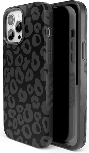 Vista 4 de Casely Funda para iPhone 13 Pro Max Into The Wild Leopardo negro Compatible con MagSafe Diseño protector audaz