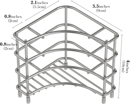Vista 3 de Linkidea Soporte de esquina para cepillos de dientes para baño, estante triangular de acero inoxidable para paredes de azulejos, organizador