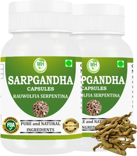 Vista 6 de Morsan Healthcare Rauwolfia Serpentina (Sarpgandha) Cápsulas – 60 cápsulas vegetales 500 mg de extracto de hierbas Suplemento ayurvédico natural