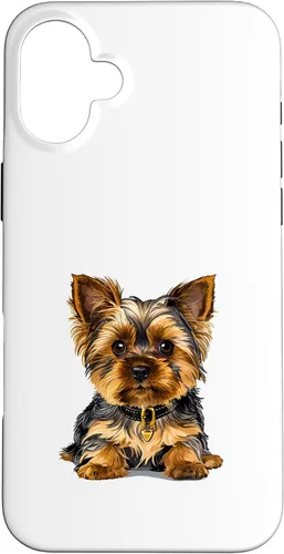 Vista 22 de Adorable Yorkshire Yorkie Terrier Puppy Yorky Funda para iPhone 16