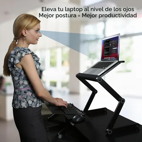 Vista 2 de Kit de conversión de escritorio vertical Workez para computadoras portátiles y de escritorio, Negro