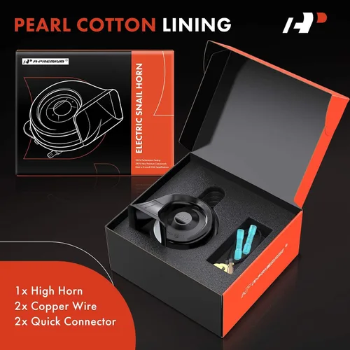 Vista 2 de A-Premium - Bocina de caracol alta universal eléctrica - 12V 110dB - Compatible con la mayoría de los coches de pasajeros, vehículos