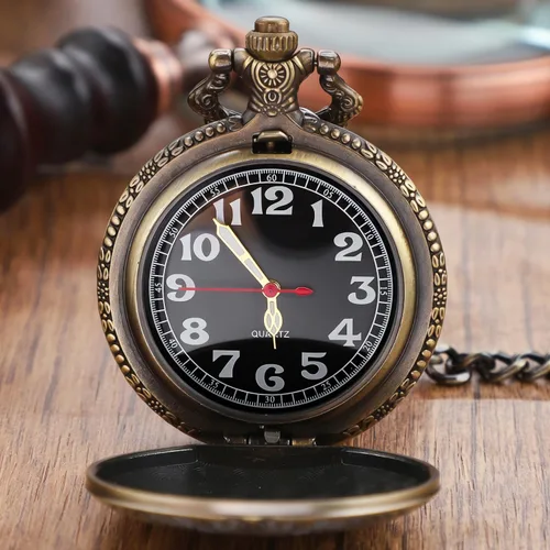 Vista 3 de Shield - Reloj de bolsillo para hombre, escala digital de números arábigos, reloj de bolsillo de cuarzo para hombre, relojes de bolsillo de cuarzo