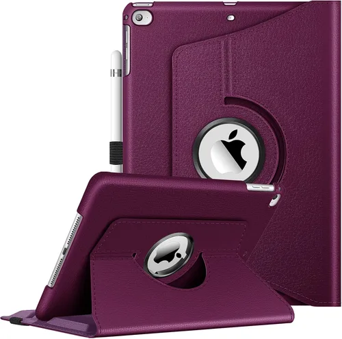 Vista 11 de Fintie - Funda giratoria para iPad 6ª/5ª generación (2018/2017), iPad Air 2 / Air 1 (24.6 cm) - Funda giratoria de 360 grados con pie, función