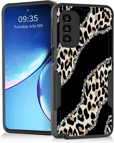 Vista 16 de Para Moto G Power 2022 – Funda protectora resistente de doble capa de policarbonato duro híbrido de goma suave a prueba de golpes – Ciervo