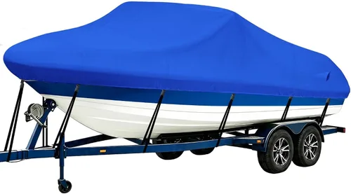 Vista 36 de iCOVER - Funda para lancha remolcable, resistente, impermeable, lona, grado marino, apta para lanchas de pesca y esquí, V-Hull, de 14-16 pies