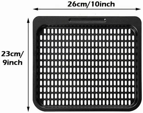 Vista 3 de Bandeja de cocina cuadrada de 10 x 9 pulgadas para freidora de aire extraíble para Instant Vortex Plus10 Qt, bandeja antiadherente para freidora