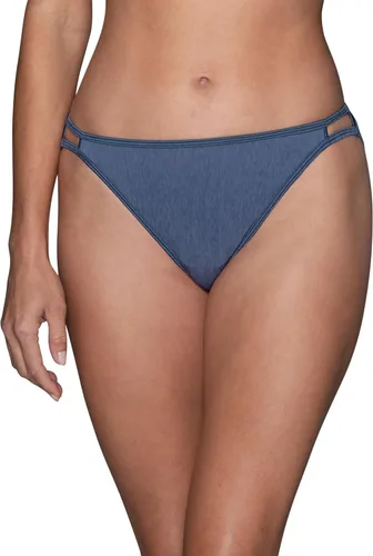Vista 40 de Vanity Fair Bragas de bikini con tira para mujer, Illumination, con elástico sedoso y ribete de satén Paquete de 3 Negro (Midnight Black)