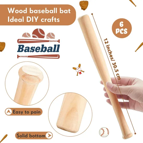 Vista 2 de Libima Small Wooden Baseball Bats with 2 Inch Foam Baseballs