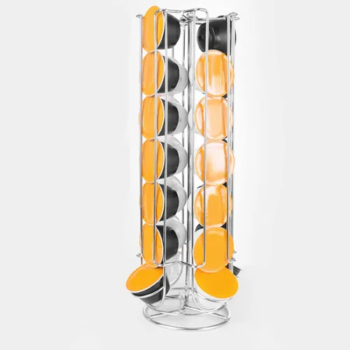Vista 9 de Soporte para cápsulas de café, soporte giratorio giratorio para cápsulas de café, organizador de cápsulas de café para Dolce Gusto Smooth Silver
