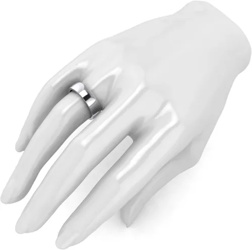 Vista 4 de Landa Jewel - Anillo de boda de plata de ley maciza para mujer , ajuste cómodo, pulido anillo simple