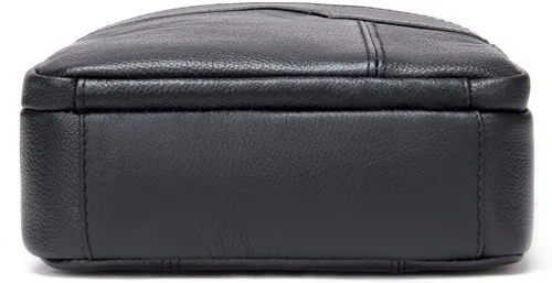 Vista 6 de Hebetag Bolso bandolera de cuero para hombre, bolsa cruzada de viaje para negocios, cartera para teléfono, bolsa de bolsillo, mochila