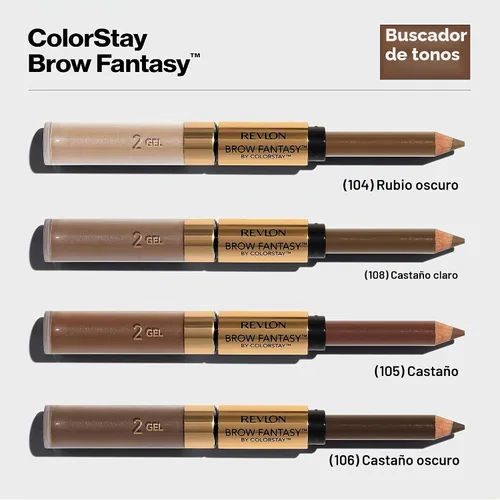 Vista 6 de Revlon Lápiz y gel delineador de cejas por ColorStay, café