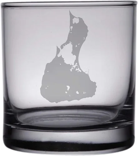 Vista 4 de Block Island Map - Juego de 2 vasos de pinta