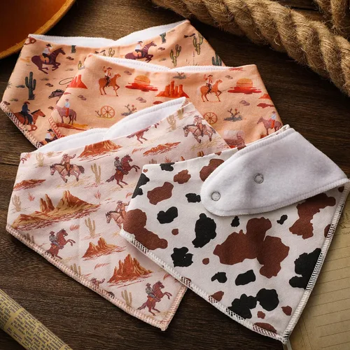 Vista 3 de VitalCozy - Babero tipo bandana para bebé de vaquero occidental, 4