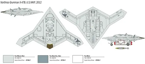 Vista 4 de Italeri 1421S: 72 X-47B