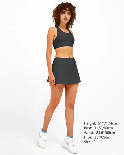 Vista 4 de Stelle Falda pantalón de tenis para mujer, pantalón corto de golf de cintura alta atlética con bolsillos interiores, pantalones cortos deportivos