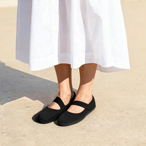 Vista 8 de DREAM PAIRS Zapatos planos Mary Jane de punta ancha para mujer Negro