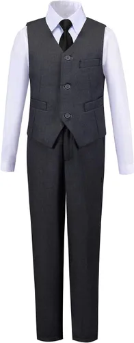 Vista 3 de Addneo Trajes formales Silm Fit de 5 piezas con camisa y chaleco para niño
