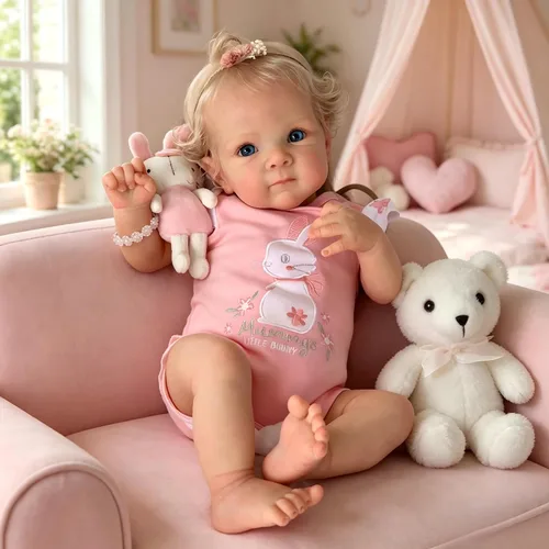Vista 9 de Pinky Reborn Muñecas de bebé renacidas realistas Muñecas de bebé recién nacidas de 50.8 cm estilo niña recién nacida aspecto real lindo suave muñeca