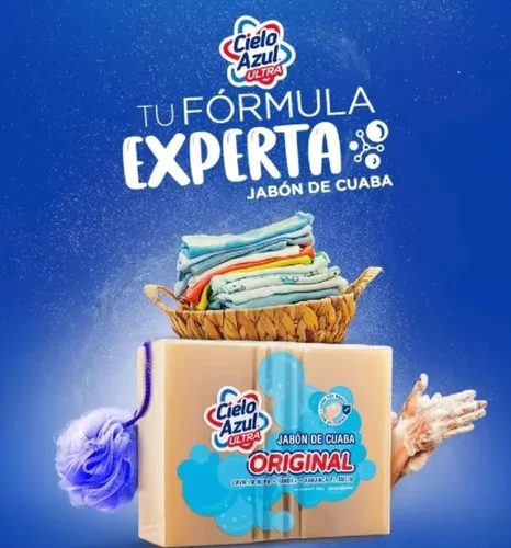 Vista 4 de Cielo Azul Jabon Cuaba Lava Ropa - 2 Pack De 5 Barras Cada