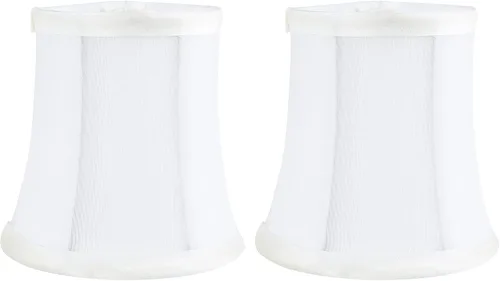Vista 5 de Pantalla de lámpara de araña de seda sintética azul individual – forma de campana suave, ajuste de clip para bombillas de candelabro, 3.5 x 4.5 x