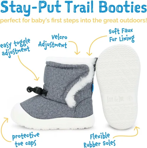 Vista 3 de JAN & JUL Botas de invierno resistentes al agua para niños pequeños y bebés