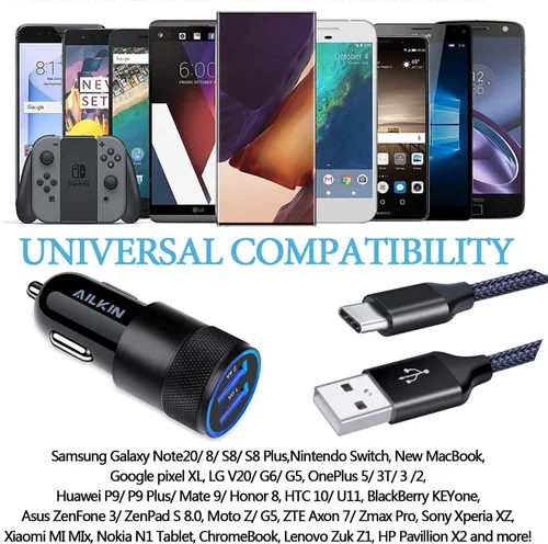 Vista 6 de Cargador de coche USB tipo C para Samsung Galaxy S21+ S21 Ultra 5G S20 FE S20+ S10 Plus Note20 A52 A51 A71 A72 A10e, Google Pixel 5 4a, adaptador