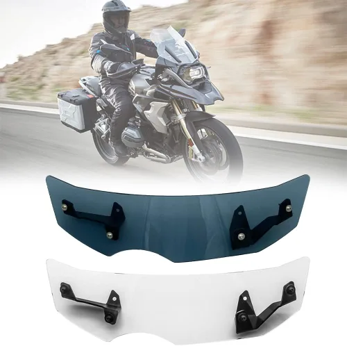 Vista 2 de GLoyer Motorcycle Windshield Motorcycle Windscreen Windshield Wind Screen Shield Deflector Extension Compatible with BMW R1200GS R 1200 GS LC Adv