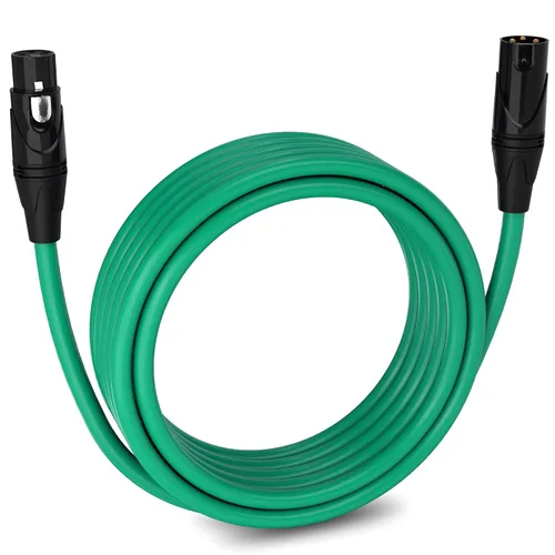 Vista 143 de LyxPro Cable de micrófono XLR hembra a macho de ángulo recto de 3 pines de 1.5 pies para altavoces amplificados, interfaz de audio, rendimiento