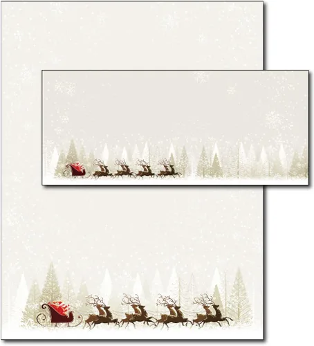 Vista 4 de Sobres de Navidad #10 tamaño carta, 20 sobres navideños (Santa y renos)
