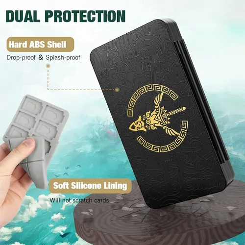 Vista 6 de MoKo Accesorios de almacenamiento para Switch con 1 funda de juego de 48 ranuras y 1 funda de transporte de viaje para interruptor