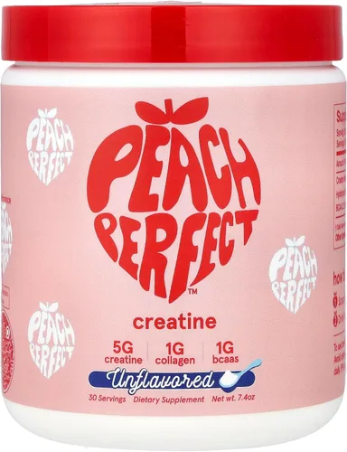 Vista 9 de Polvo de Monohidrato de Creatina Peach Perfect, Creatina para el Crecimiento de Glúteos para Mujeres con Colágeno, BCAAs, 5g de Creatina Vegana