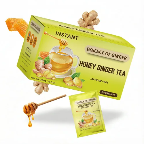 Vista 13 de Life Plus Style Gourmet Essence of Ginger Honey Ginger Canela, té de hierbas 20 paquetes de té instantáneo en polvo, sin cafeína, mezcla de canela