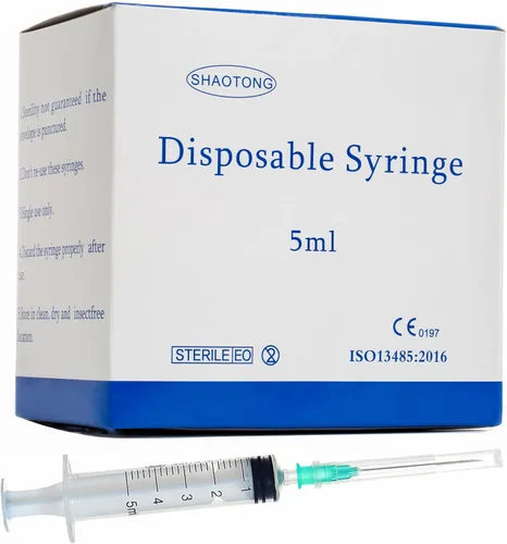 Vista 11 de Jeringa de 0.1 fl oz con aguja de 23G 1 pulgada, embalaje individual desechable (2 ML-23G-20PACK)