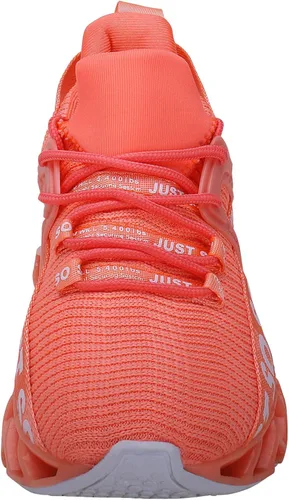 Vista 3 de UMYOGO Tenis deportivos antideslizantes para mujer tipo hoja para caminar 1 blanco