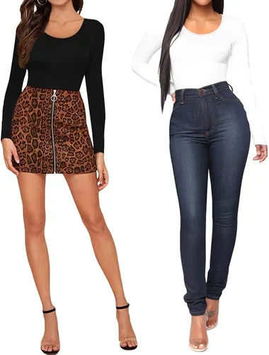 Vista 4 de MANGOPOP bodi con cuello redondo para mujer prenda de manga corta y manga larga