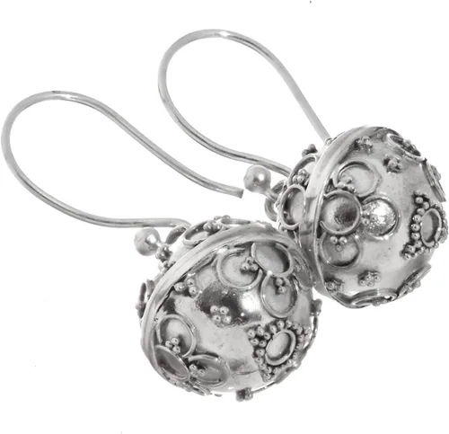 Vista 3 de Bali - Aretes de plata de ley 925 hechos a mano con anillos franceses, 12 pulgada, Metal