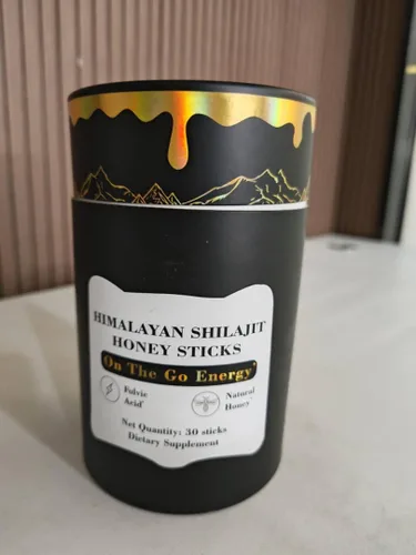 Vista 3 de Palitos de miel Shilajit pura del Himalaya para hombres y mujeres Más de 85 oligominerales y 75% más de ácido fúlvico Azafrán orgánico y miel