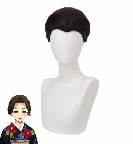 Vista 2 de Anime Demon Slayer Kimetsu No Yaiba Tamayo Cosplay Peluca Hombres Mujeres Resistente al Calor Pelucas de Pelo Sintético Halloween