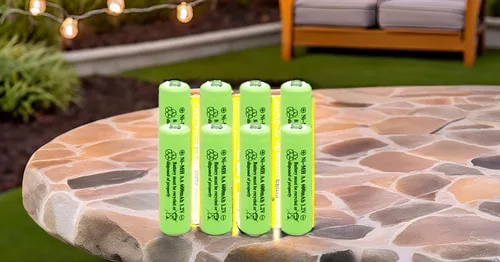Vista 6 de Ni-Mh AA 600mAh 1.2V batería recargable para luces solares al aire libre lámpara de jardín (paquete de 4)