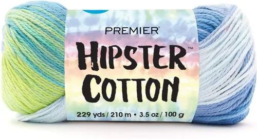 Vista 20 de Premier Yarns Hilo Hipster de Algodón, Hilo Ideal para Tejer a Ganchillo y Palillos, 100% Algodón y Hilo Ligero, Lavado a Máquina, Patines de Roller