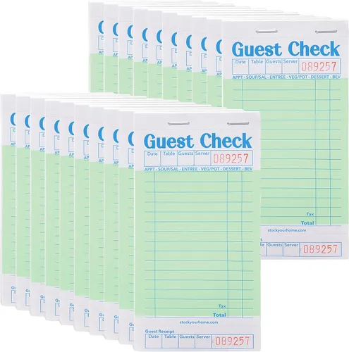 Vista 10 de Stock Your Home Libros de Cheques de Huéspedes en Blanco y Negro para Meseros (Paquete de 5) Blocs de Notas de Mesero, Talonario de Cheques