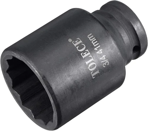 Vista 22 de uxcell Enchufe de impacto profundo de 0.669 in y 12 puntos de 3/4 pulgadas, acero CR-MO 3.071 in de longitud, tamaños métricos