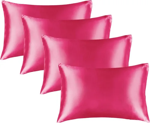 Vista 65 de BEDELITE Funda de almohada de satén para cabello y piel, súper suave y refrescante similar a las fundas de almohada de seda, paquete de 2 con cierre
