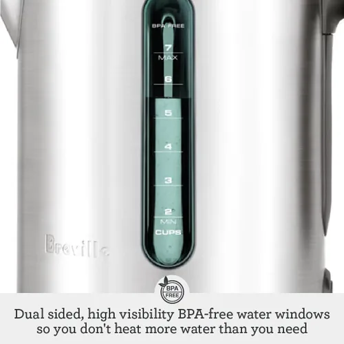 Vista 6 de Breville BKE700BSS - Hervidor de agua caliente pura, acero inoxidable cepillado Quickly heat water for tea, coffee and instant meals with electric
