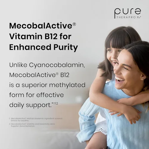 Vista 6 de Pure Therapro Rx Metil B Complete, Complejo de Vitamina B, 60 Cápsulas