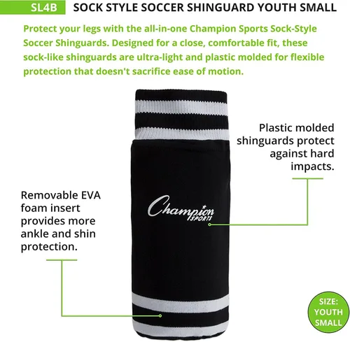 Vista 2 de Champion Sports Sock Style Shin Guard