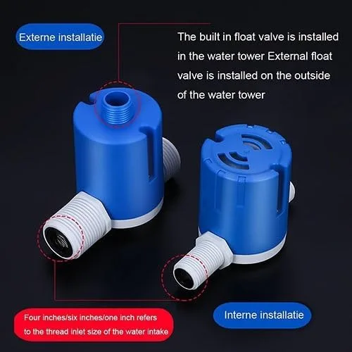Vista 6 de Válvula de control automático de nivel de agua, válvula de bola flotante, 1 pieza de 1/2 "3/4 "1 pulgada instalación interna tanque de agua